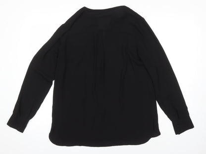 Womens UK Size 10 Warehouse Black Tunic Blouse