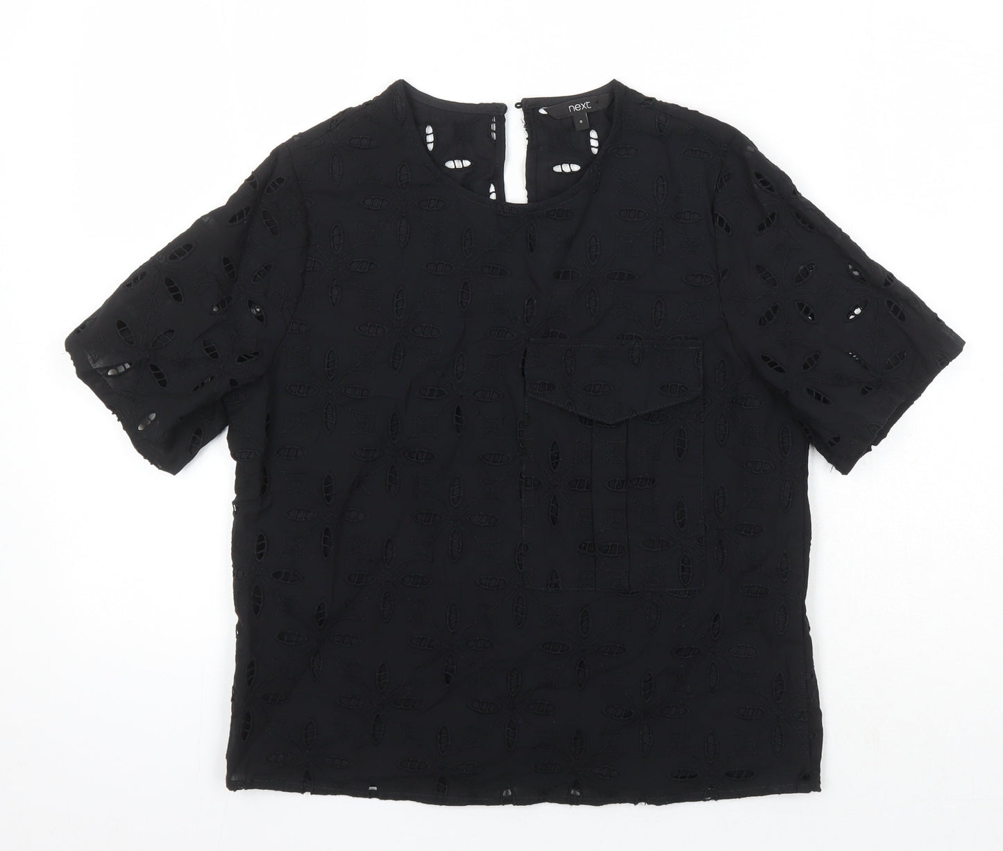 Womens UK Size 8 NEXT Black Tunic Blouse