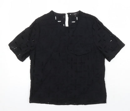 Womens UK Size 8 NEXT Black Tunic Blouse