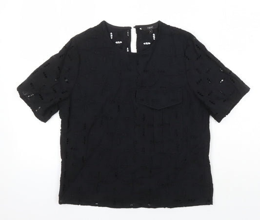 Womens UK Size 8 NEXT Black Tunic Blouse