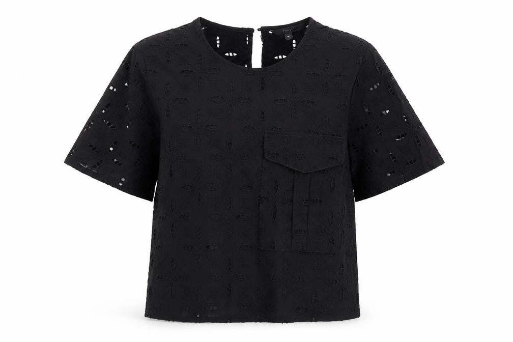 Next Womens Black 100% Cotton Tunic Blouse Size 8 Roll Neck