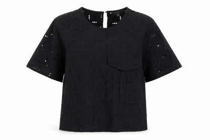 Next Womens Black 100% Cotton Tunic Blouse Size 8 Roll Neck