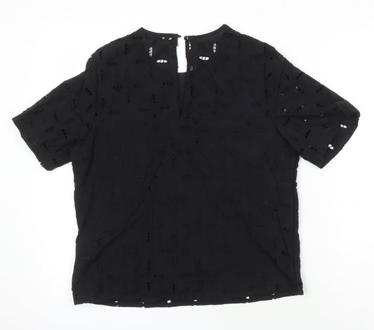 Womens UK Size 8 NEXT Black Tunic Blouse