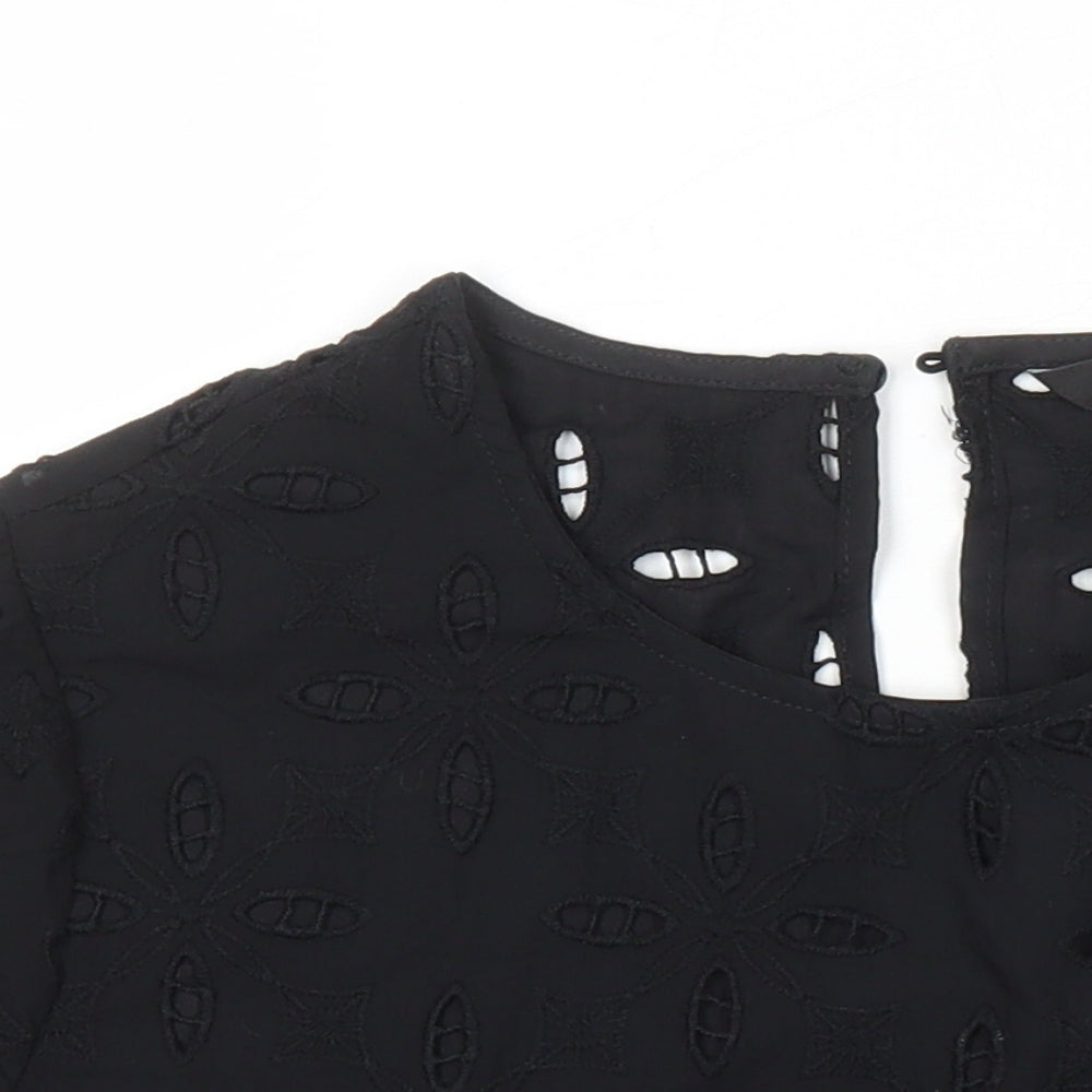 Womens UK Size 8 NEXT Black Tunic Blouse
