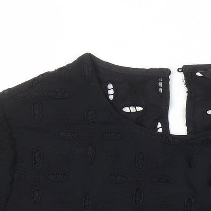 Womens UK Size 8 NEXT Black Tunic Blouse