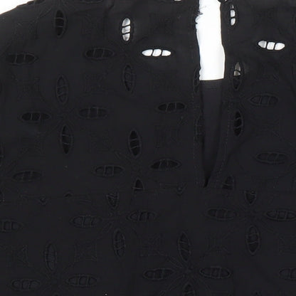 Womens UK Size 8 NEXT Black Tunic Blouse