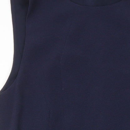 H&M Womens Blue Polyester A-Line Size 10 Boat Neck