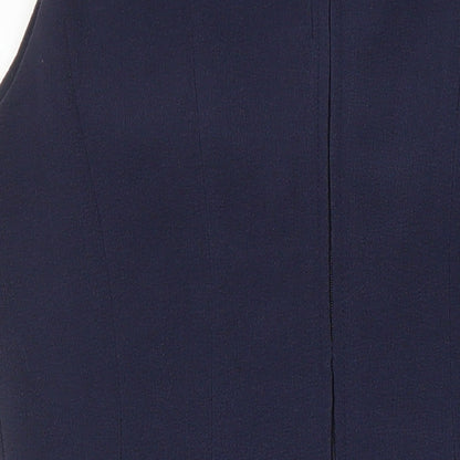 H&M Womens Blue Polyester A-Line Size 10 Boat Neck