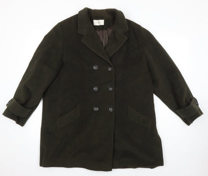 Minuet Womens Green Overcoat Coat Size 16