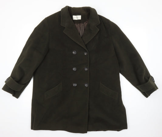 Minuet Womens Green Overcoat Coat Size 16