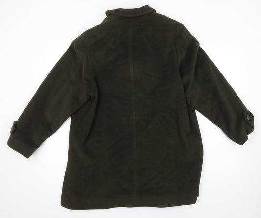 Minuet Womens Green Overcoat Coat Size 16