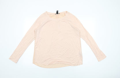 Womens UK Size L FOREVER 21 Pink Basic T-Shirt
