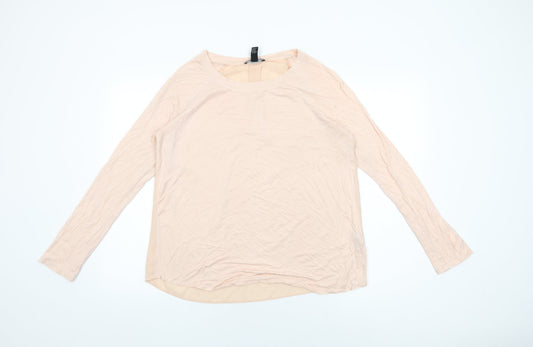Womens UK Size L FOREVER 21 Pink Basic T-Shirt