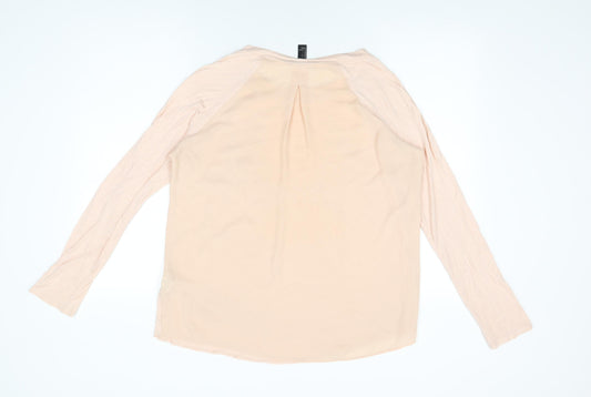 Womens UK Size L FOREVER 21 Pink Basic T-Shirt