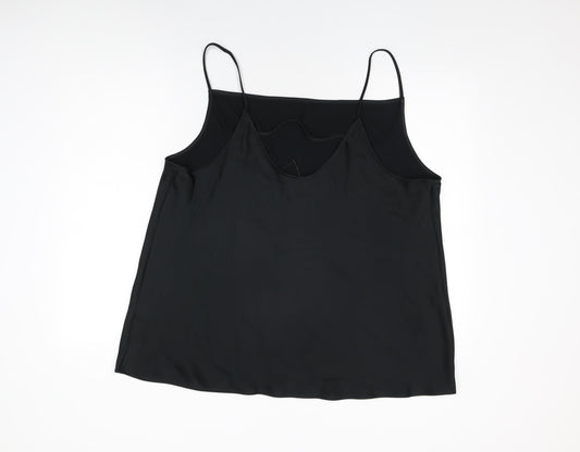 Womens UK Size 24 Marks and Spencer Black Camisole T-Shirt