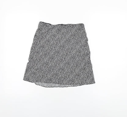 ASOS Womens Black Floral Viscose Mini Skirt Size 8
