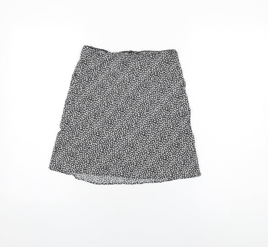 ASOS Womens Black Floral Viscose Mini Skirt Size 8
