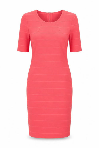 Dorothy Perkins Womens Pink Polyester Bodycon Size 12 Round Neck Zip