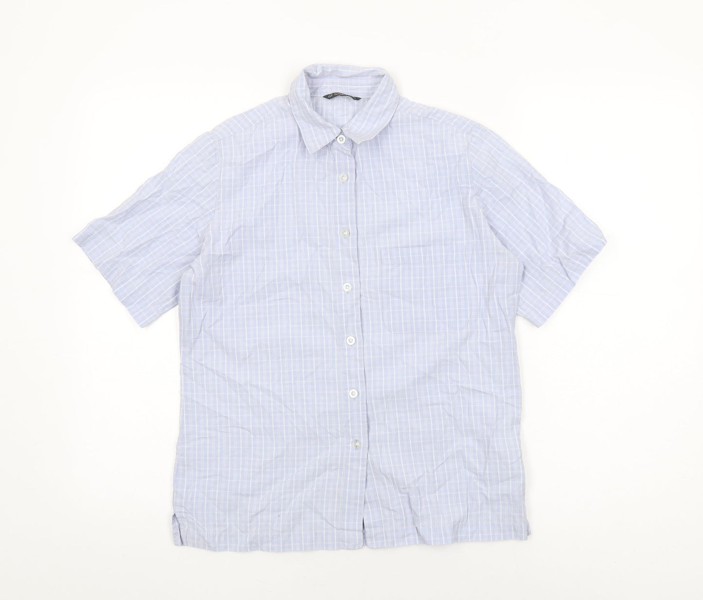 Womens UK Size 10 Hawkshead Blue Basic Button-Up