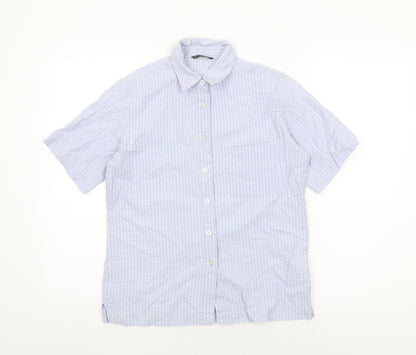 Womens UK Size 10 Hawkshead Blue Basic Button-Up