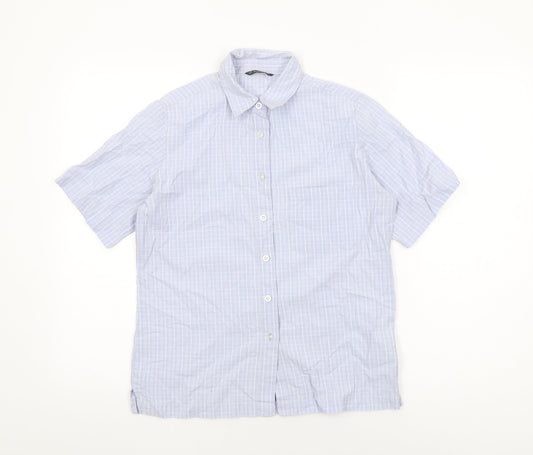 Womens UK Size 10 Hawkshead Blue Basic Button-Up