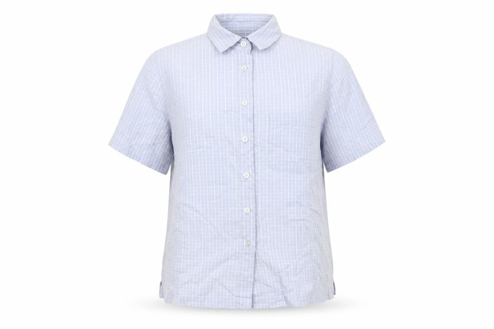 Womens UK Size 10 Hawkshead Blue Basic Button-Up