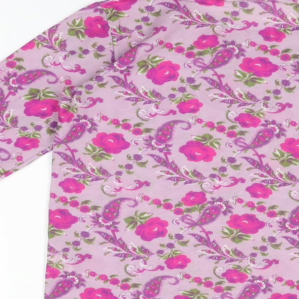 Dubbster Girls Purple Floral Polyamide Basic T-Shirt Size 12 Years Round Neck Pullover