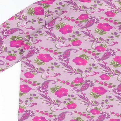 Dubbster Girls Purple Floral Polyamide Basic T-Shirt Size 12 Years Round Neck Pullover