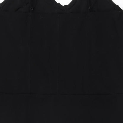 H&M Womens Black Polyester Bodycon Size XL V-Neck Pullover