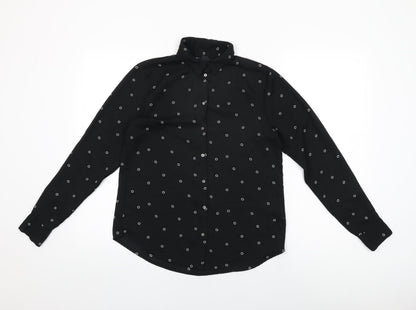 Womens UK Size 6 H&M Black Basic Button-Up