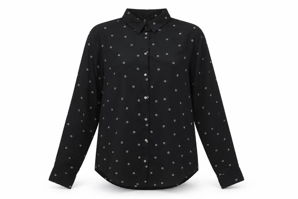 Womens UK Size 6 H&M Black Basic Button-Up