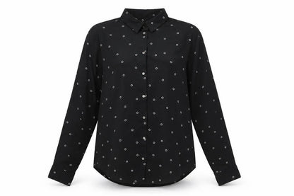 Womens UK Size 6 H&M Black Basic Button-Up