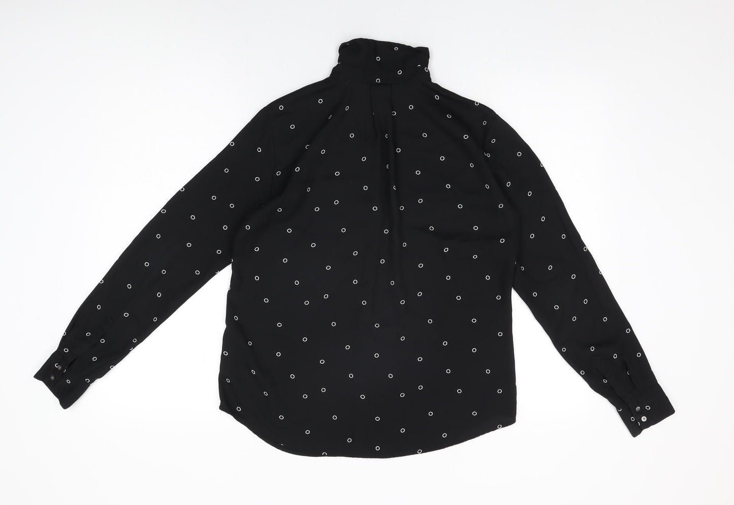 Womens UK Size 6 H&M Black Basic Button-Up