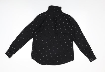 Womens UK Size 6 H&M Black Basic Button-Up