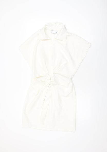 ASOS Womens White Polyester Shift Size 10 Collared Pullover