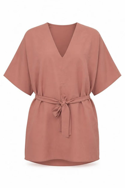 River Island Womens Brown Polyester Shift Size 12 V-Neck Pullover