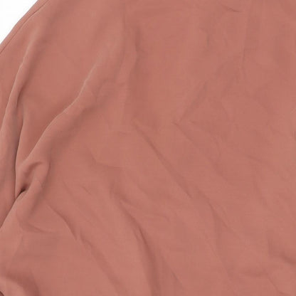 River Island Womens Brown Polyester Shift Size 12 V-Neck Pullover