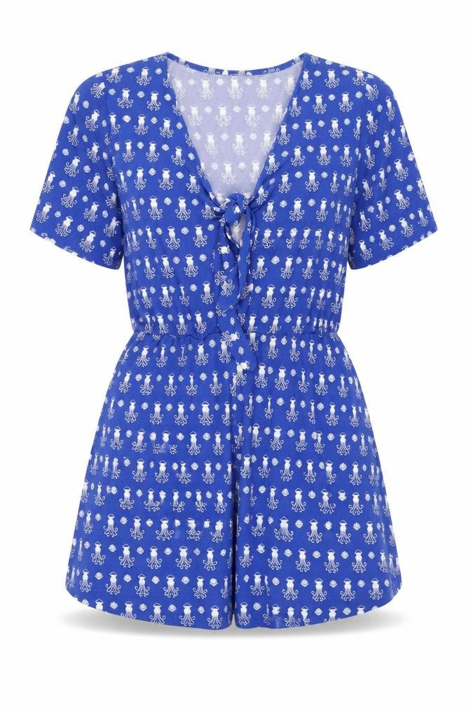 Womens UK Size M Monki One-Piece Blue Playsuit