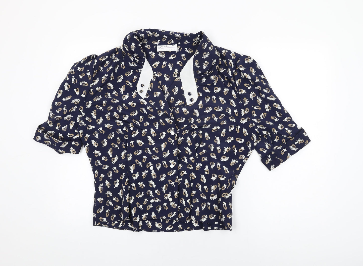 Womens UK Size 18 Berkertex Blue Basic Button-Up