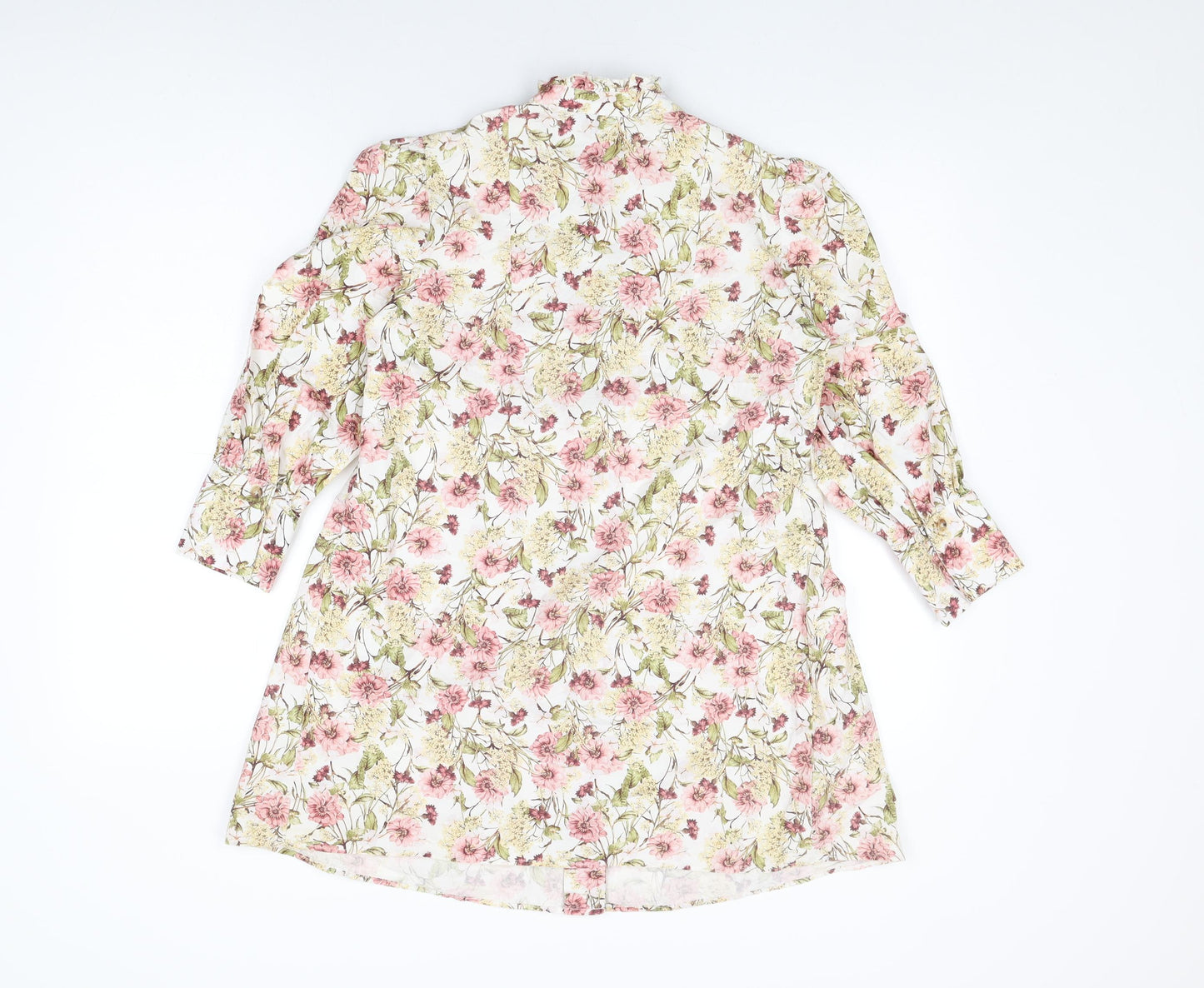 Womens UK Size 8 Topshop White Basic Button-Up