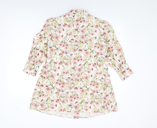 Womens UK Size 8 Topshop White Basic Button-Up