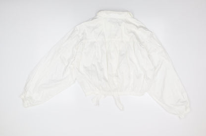 Womens UK Size 16 Topshop White Basic Button-Up