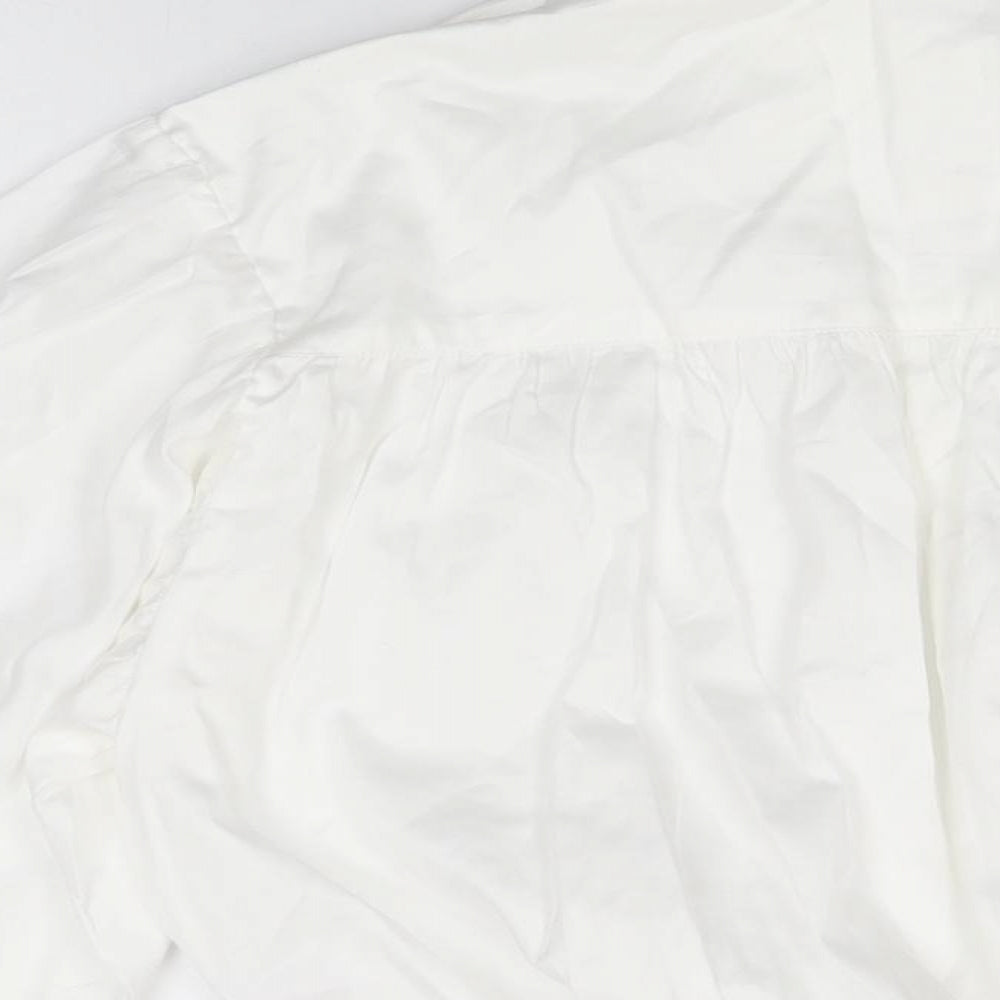 Womens UK Size 16 Topshop White Basic Button-Up