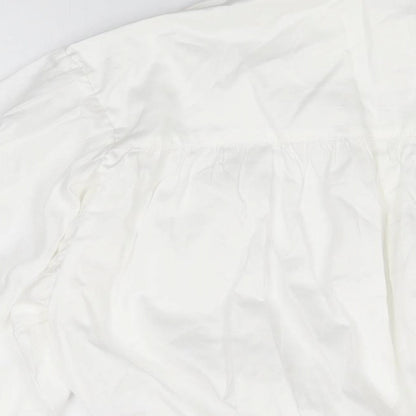 Womens UK Size 16 Topshop White Basic Button-Up