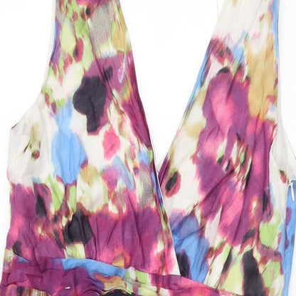 Pepperberry Womens Multicoloured Geometric Cotton A-Line Size 14 V-Neck Zip