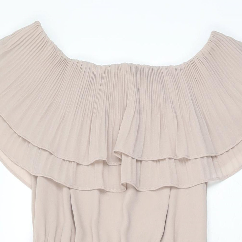 H&M Womens Pink Polyester A-Line Size 6 Off the Shoulder Pullover