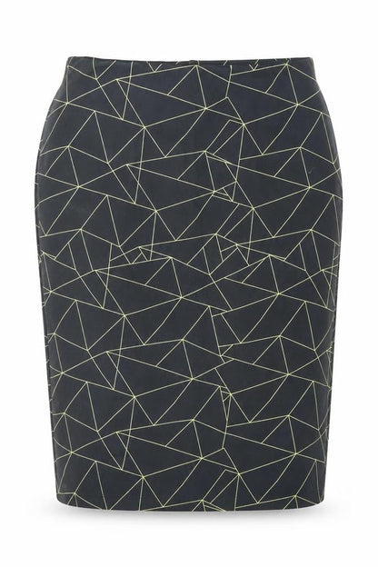 Marks & Spencer Womens Black Geometric Polyester Straight & Pencil Skirt Size 18