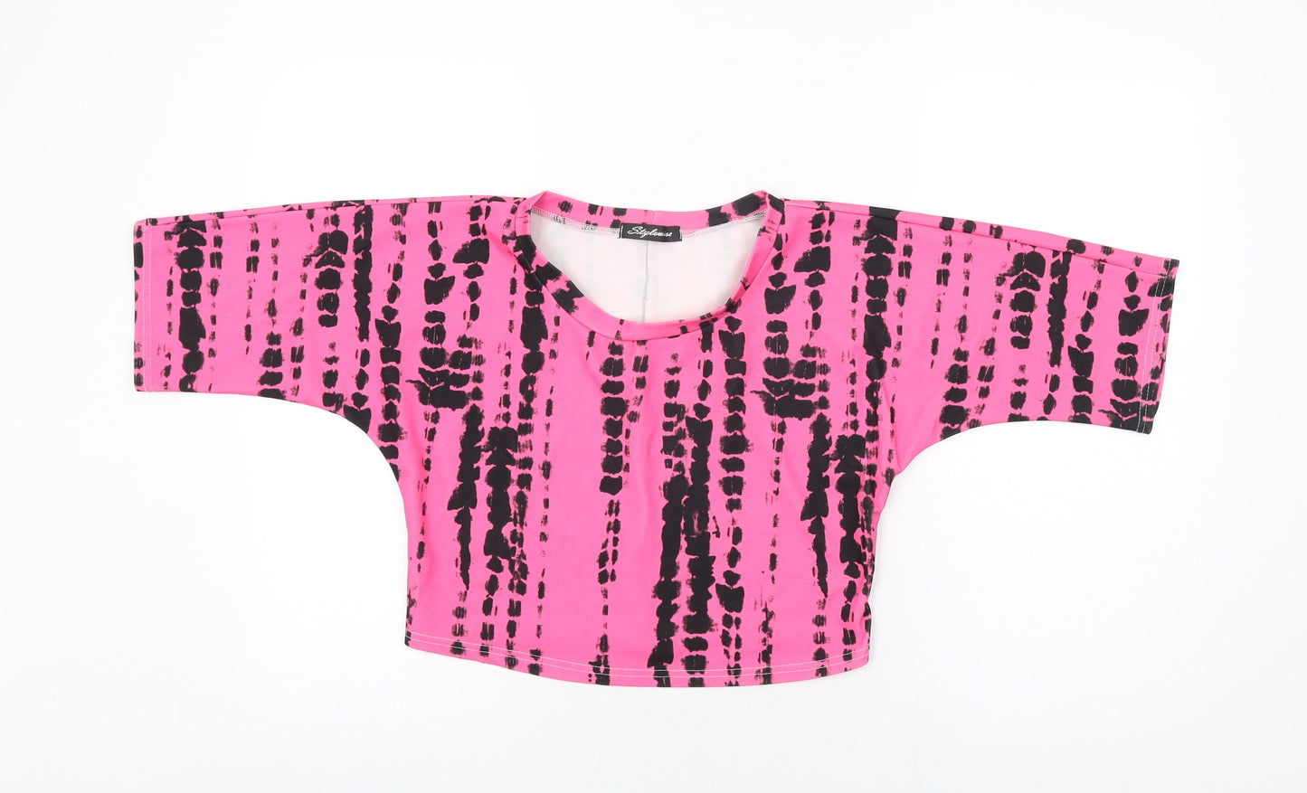 Womens UK Size M Stylewise Pink Cropped T-Shirt