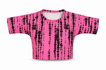 Womens UK Size M Stylewise Pink Cropped T-Shirt