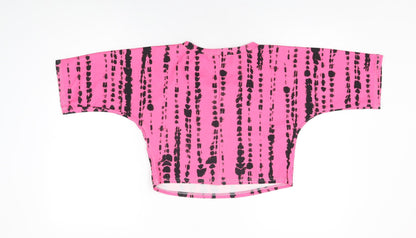 Womens UK Size M Stylewise Pink Cropped T-Shirt